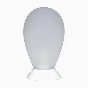 Lámpara de mesa de cristal de Murano blanco, años 70