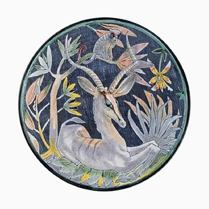 Circular Bowl or Dish with Antelope and Monkey from Tilgmans, 1957