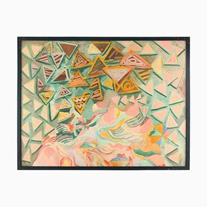 Ingrid Olson, Abstract Composition, 1990, Oil on Cardboard