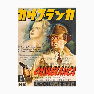 Póster de película vintage original de Casablanca, japonés, 1946