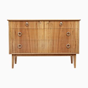 Mid 20th Century Swedish Walnut Chest of Drawers by Bodafors