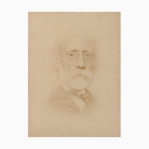 Portrait de la Peinture Carlo Ferrari, Photo Vintage, 1870