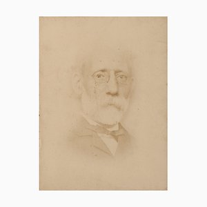 Retrato de la pintura de Carlo Ferrari, fotografía vintage, 1870