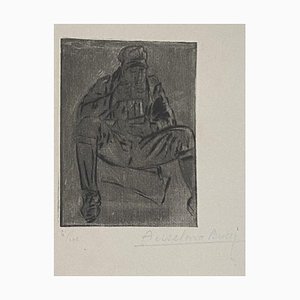 Anselmo Bucci, Militaire, Gravure à l'Eau-Forte, 1917
