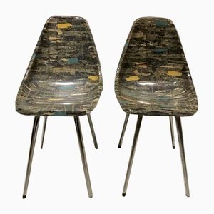 Set of Fibreglass Side Chairs by René Jean Caillette, 1950s