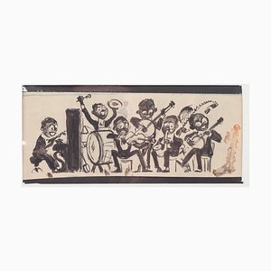 Willem Van Hasselt, Musiciens, China Mixed Media on Paper, 1930s