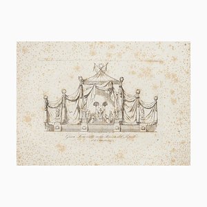 Nicola Carnevali, Project for the Throne, Etching, 19th Century