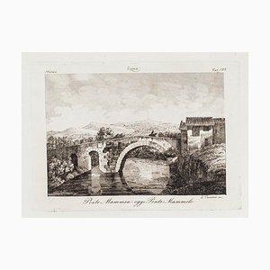 L.cavalieri, Ponte Mammolo, Radierung, 19. Jahrhundert