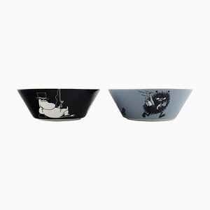 Bols avec Motifs en Porcelaine de Moomin de Arabia, Fin XXe siècle, Set de 2