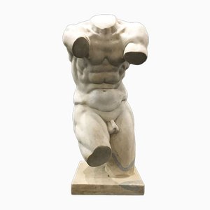 Sculpture d'un Torse Néoclassique en Marbre Statuaire Blanc, Début 20ème Siècle