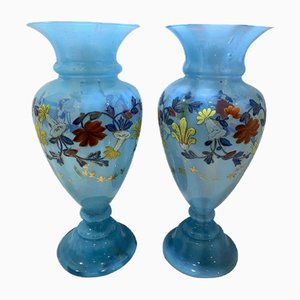 Gläser Opalglas Vasen von Cristal de Cartagena, 2er Set