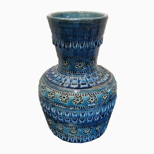 Vintage Blue Boy Vase von Aldo Londi für Bitossi