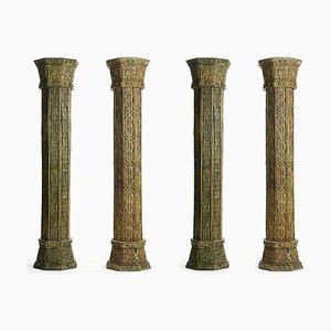 Colonnes en Bois Sculpté, Set de 4