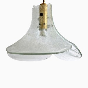 Lámpara Gingko Leaf Mid-Century de vidrio ahumado de JT Kalmar para Franken KG, años 70