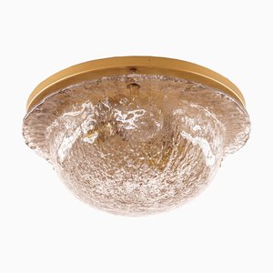 Vintage Brass and Glass Flush Mount from Cosack