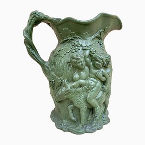 Vaso Art Nouveau in ceramica smaltata verde, anni '20