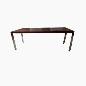 Chrome Metal and Teak DLG Coffee Table from Knoll, 1970s