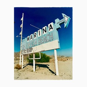 Marina Sign I, Salton Sea Beach, California - Roadside Sign Color Photography 2003