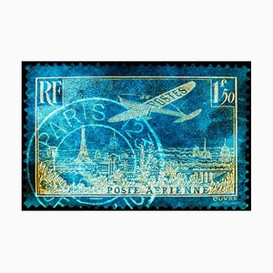 Stamp Collection, A Work of Art Paris - Blue Conceptual Color Photography 2017