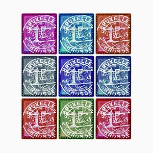 Briefmarkensammlung, Löwe von Flandern, Mehrfarbiges Mosaik Brüssel Briefmarken, 2016