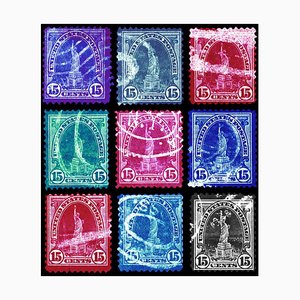 Stamp Collection, Liberty (Multi-Colour Mosaic), Pop Art Color Print, 2015