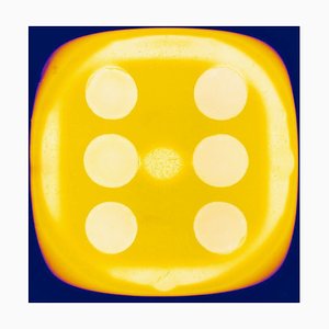 Dice Series, Chartreuse Yellow Six Inky Blue - Conceptual Color Photography 2017