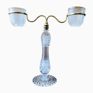 Late XIX Viktorianischer Kerzenhalter aus Geschliffenem Glas in Messing von Cricklite Clarke Trade