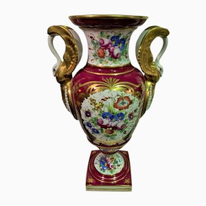 Französische Handbemalte Amphora Vase, 1950er