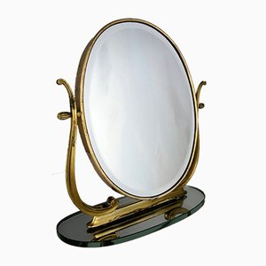 Specchio Mid-Century in ottone di Brusotti, Italia