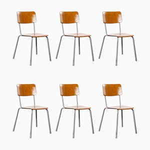 Mid-Century Stacking Dining Chairs Pagholz from Berl & Cie, 1960s, Set of 6