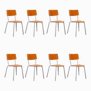 Mid-Century Stacking Dining Chairs Pagholz from Berl & Cie, 1960s, Set of 8