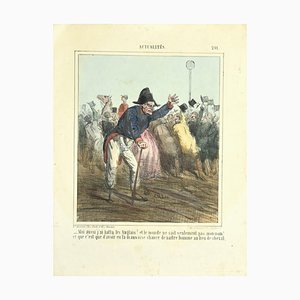 Charles Amedee De Noe (cham) - Actualités - Original Lithographie von Cham - 1840