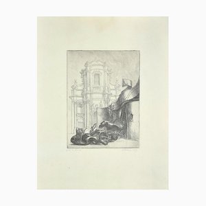 Riccardo Tommasi Ferroni - Baroque Rome - Original Etching by Riccardo Tommasi Ferroni - 1965