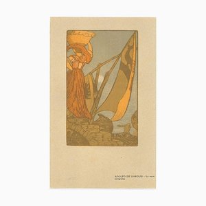 Adolfo Karol - La Sera - Original Woodcut On Paper by Adolfo Karol - 1906