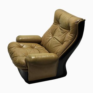 Vintage Leather Lounge Chair from Airborne International, 1970s