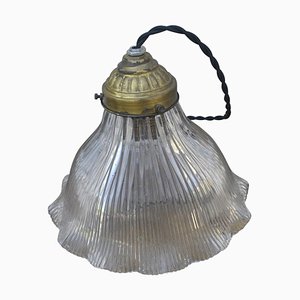 Fluted Glass Hanging Light from Holophane
