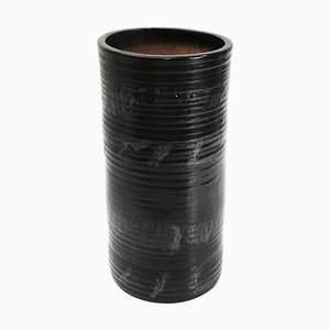 Mid-Century Italian Black Ceramic Vase, 1960s