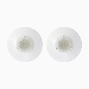 Round Wall or Ceiling Lamps from Egoluce, 1980s, Set of 2