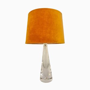 Mid-Century Kristallglas Tischlampe von Vicke Lindstrand für Kosta, Schweden