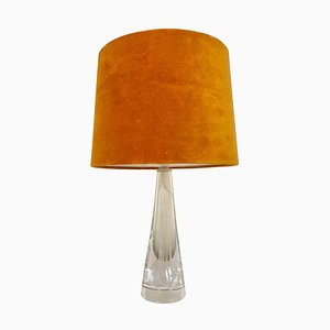 Mid-Century Crystal Glass Table Lamp by Vicke Lindstrand for Kosta, Sweden