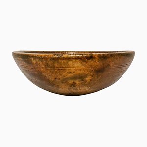 Early 19th Century Swedish Folk Art Farmers Bowl Painted in Wood