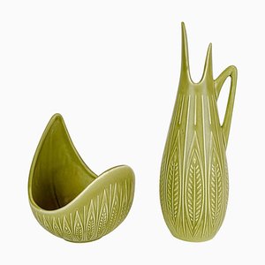 Rialto Keramikschale und Vase von Gunnar Nylund für Rörstrand, 2er Set