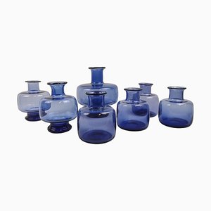 Vases Mid-Century par Per Lutken pour Holmegaard, Danemark, Set de 7