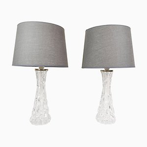 Swedish Mid-Century Crystal Table Lamps by Carl Fagerlund for Orrefors, Set of 2