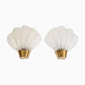 Mid-Century Coquille Wall Lights from Asea, 1950s, Sweden