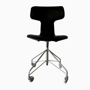 Silla de oficina giratoria modelo 3113 vintage de Arne Jacobsen para Fritz Hansen, años 60