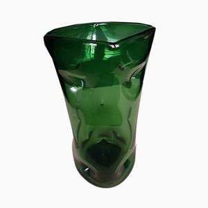 Vintage Green Glass Vase, 1960s