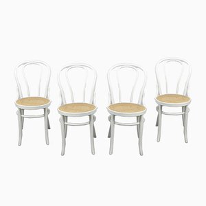 No. 18 White Chairs by Michael Thonet, Set of 4