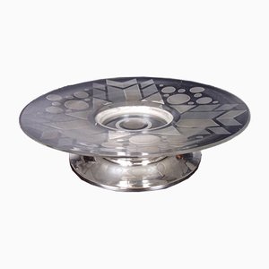 Assiette Art Déco Plaquée Argent, 1930s