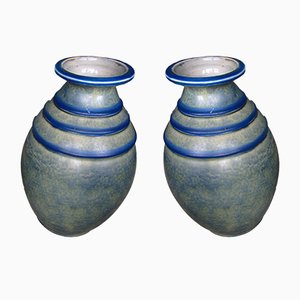 Art Deco Ceramic Vases, 1930s, Set of 2